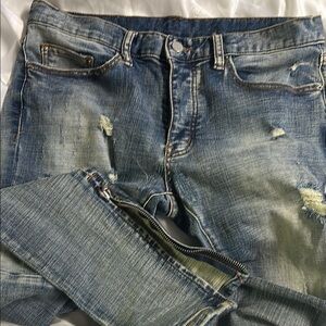 Distressed Denim Jeans